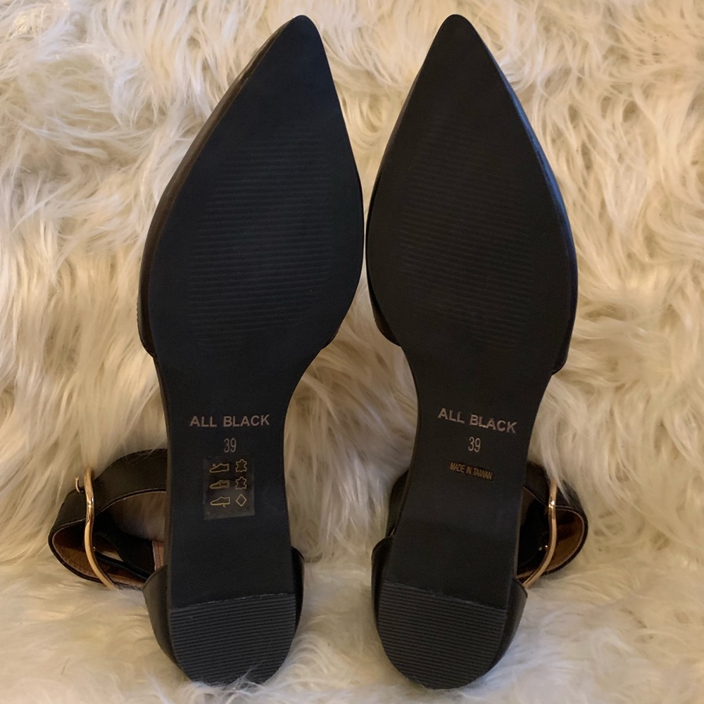 🆕NIB real leather Anthropologie buckle strap flat - Picture 7 of 8